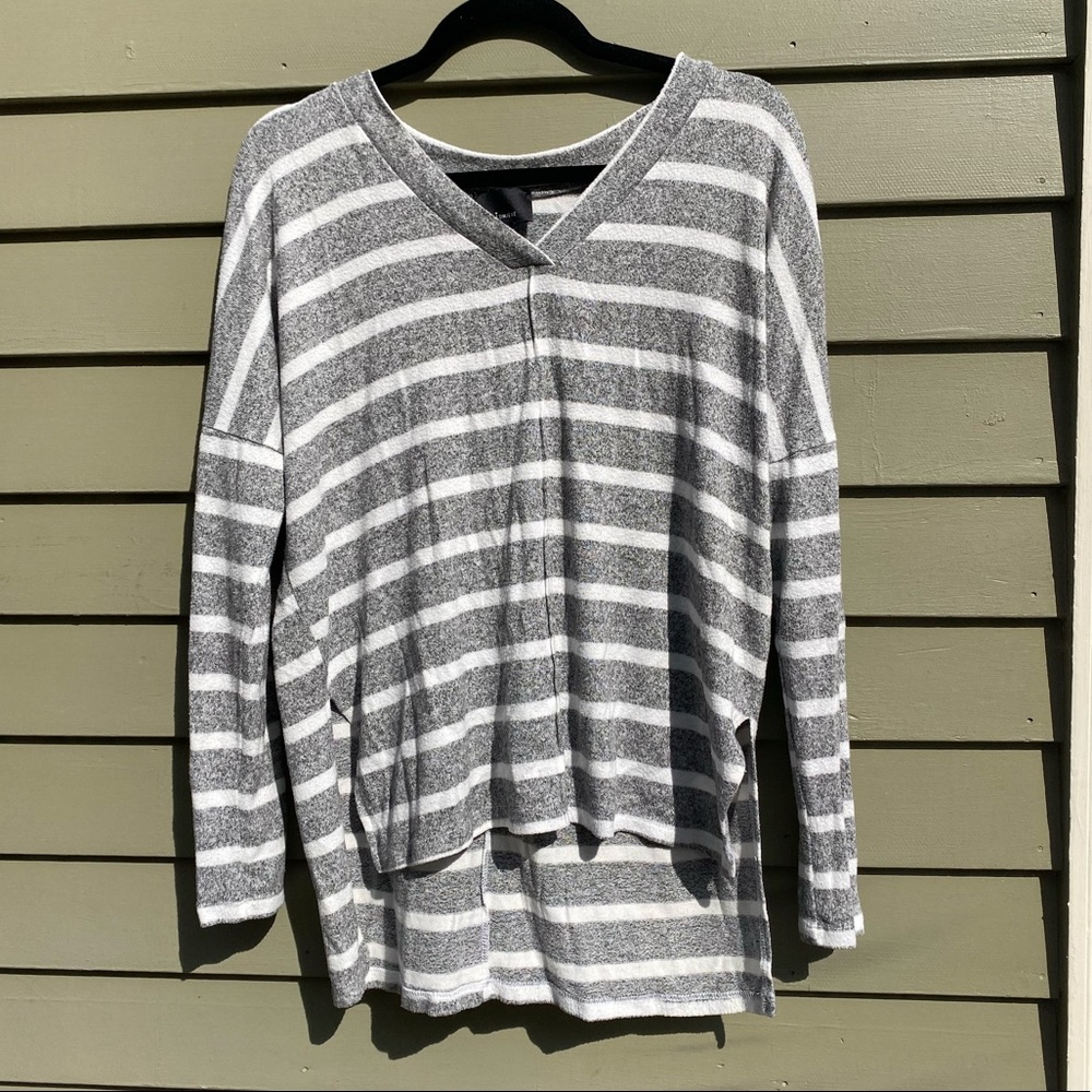 Grey & White striped sweater